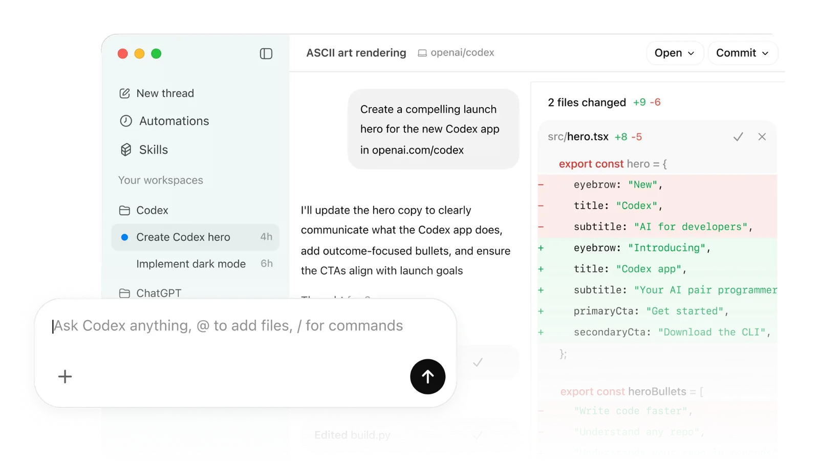 ChatGPT Work - interfejs desktop