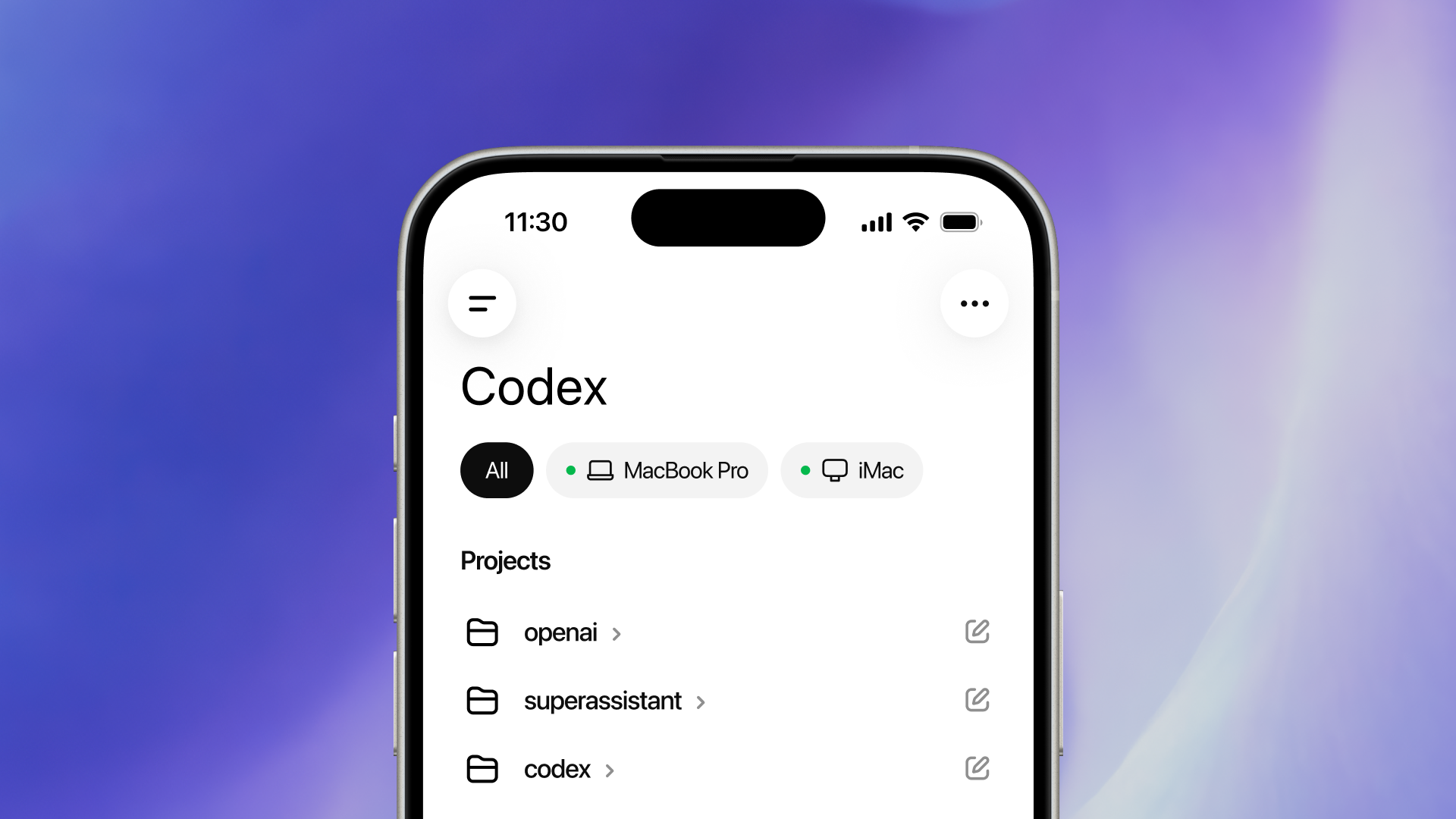 Codex App — wersja mobilna